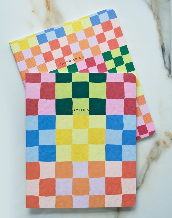 Notebook Duo - Rainbow Checkered