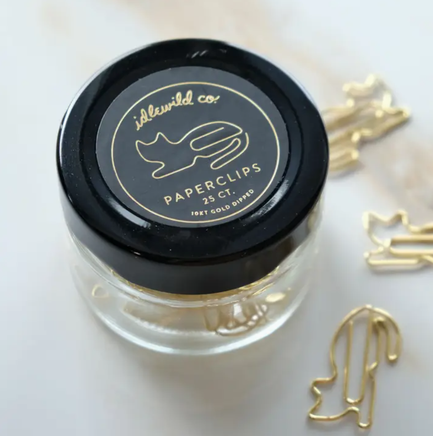 Gold Plated Cat-Shaped Paper Clips