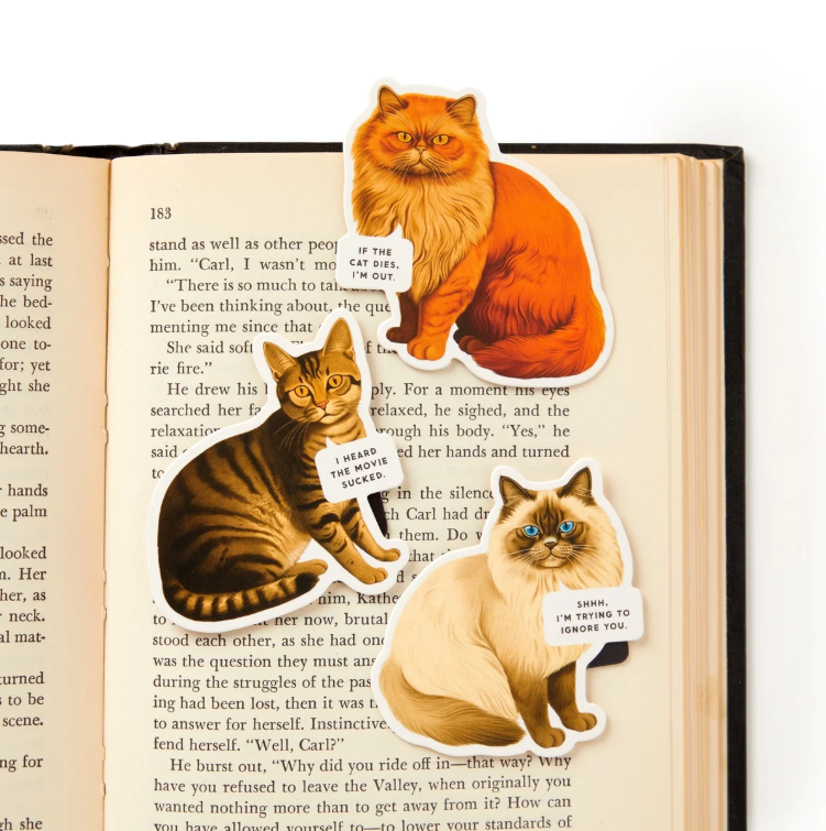 Moody Cats Magnetic Bookmarks