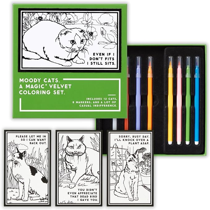 Moody Cats Velvet Coloring Set