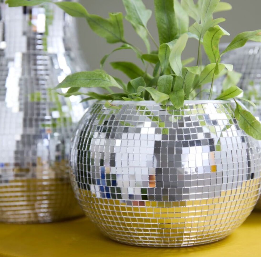 Silver Disco Planter