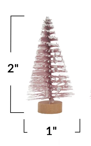 Mini Pink Flocked Bottle Brush Tree
