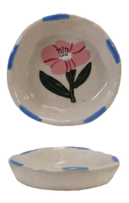 Hand-Painted Stoneware Dish