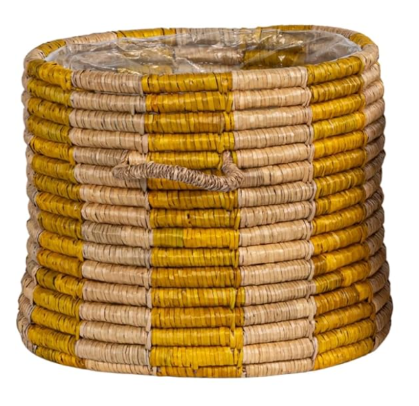 Hand-Woven Seagrass Striped Baskets