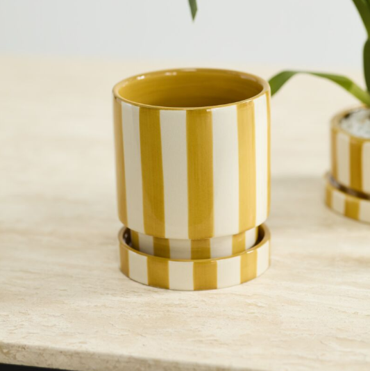 Saffron Pot with Saucer