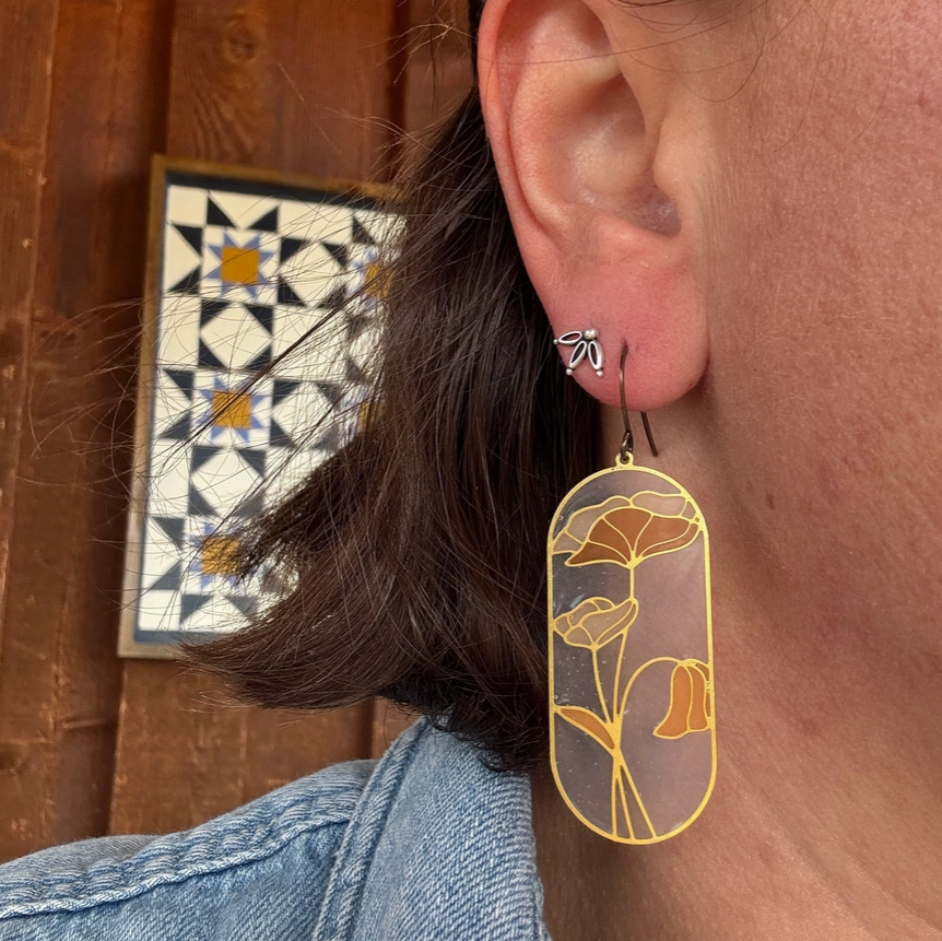 Wild Lupine Folkcraft Earrings