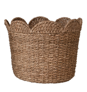 Scalloped Rattan Woven Baskets