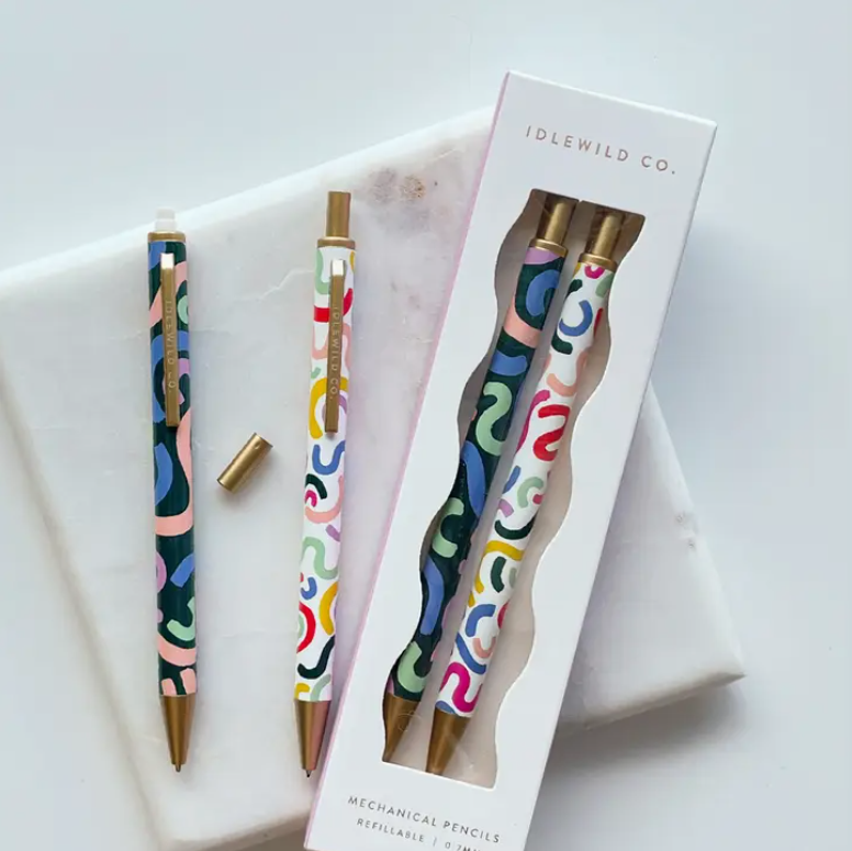 Rainbow Squiggles Mechanical Pencils