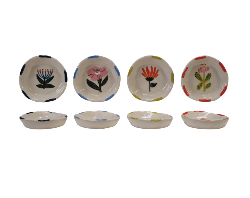 Hand-Painted Stoneware Dish