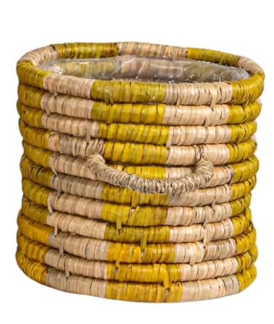 Hand-Woven Seagrass Striped Baskets