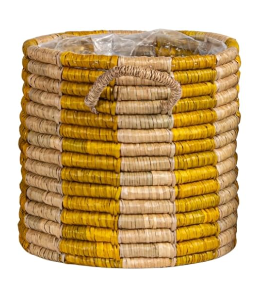 Hand-Woven Seagrass Striped Baskets