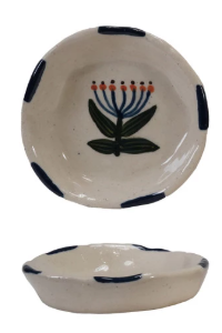 Hand-Painted Stoneware Dish