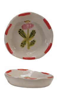 Hand-Painted Stoneware Dish