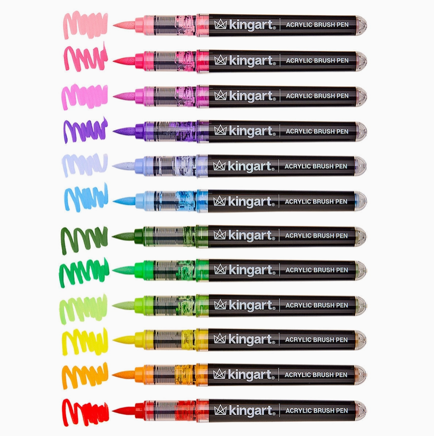 Acrylic Brush Pens Set of 12
