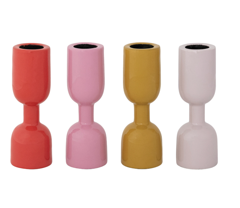 Enameled Aluminum Taper Candle Holder