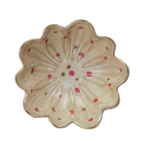 Stoneware Dish with Hand-Painted Dots