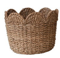 Scalloped Rattan Woven Baskets