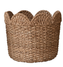 Scalloped Rattan Woven Baskets