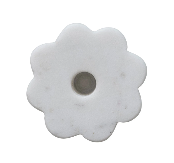 Marble Scalloped Taper Candle Holder