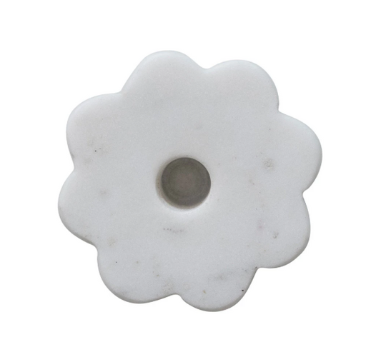 Marble Scalloped Taper Candle Holder