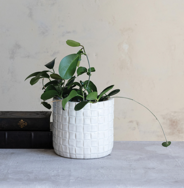 Woven Texture Stoneware Planter