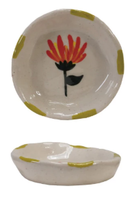 Hand-Painted Stoneware Dish