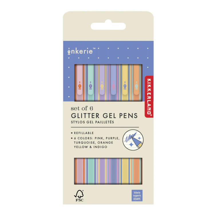 Glitter Gel Pen Set of 6