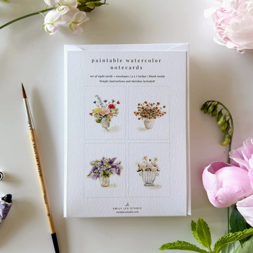 Paintable Watercolor Notecard Sets