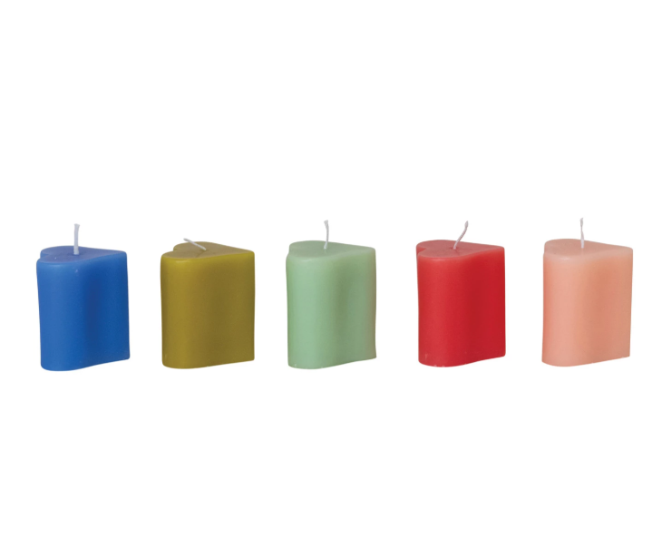 Heart Shaped Unscented Candles - Set of 5