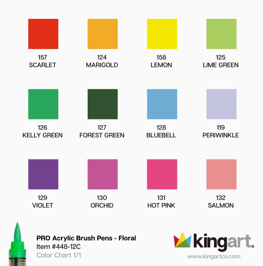 Acrylic Brush Pens Set of 12