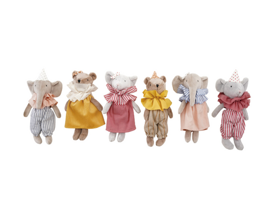 Plush Animals with Ruff Collar