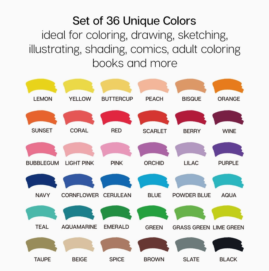 Twin-Tip Alcohol Marker Set of 36