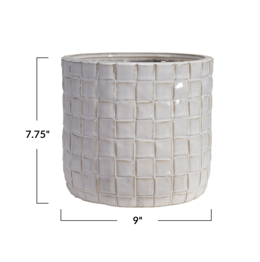 Woven Texture Stoneware Planter