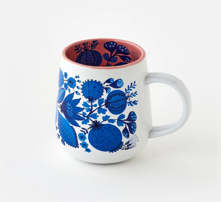 Blue and White Ceramic Mug