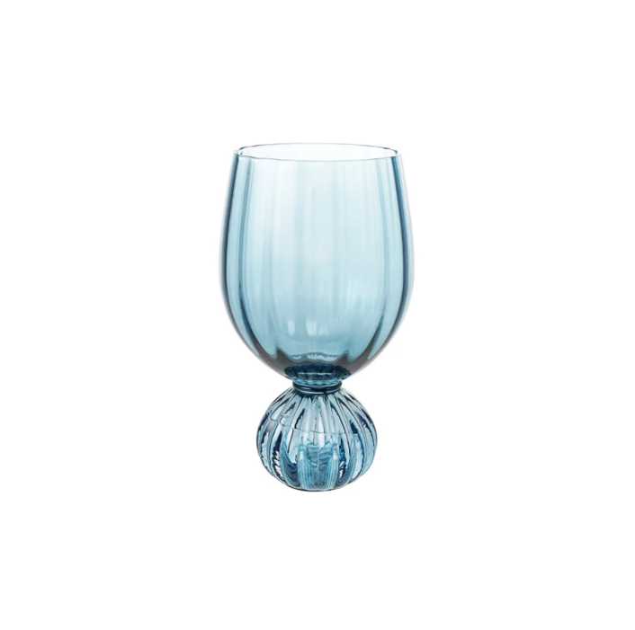 Pleated Footed Wine Glass - 14oz