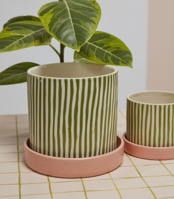 Melancia Pot with Saucer