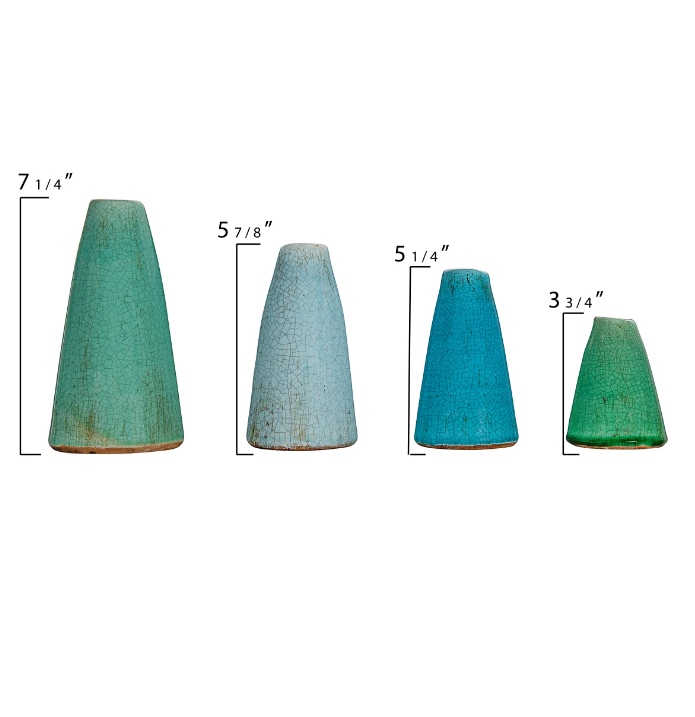 Shades of Blue Bud Vases