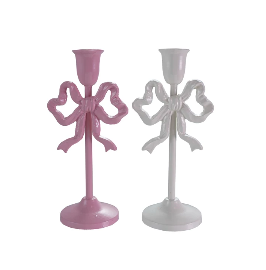 Cast Iron Bowtie Candlestick Holder