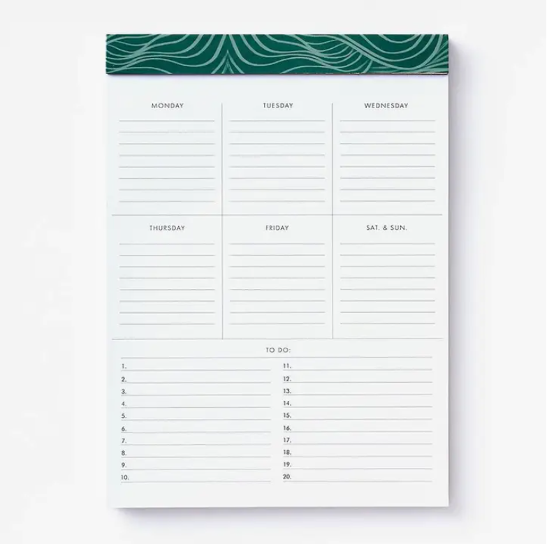 Green Wavy Legal Pad