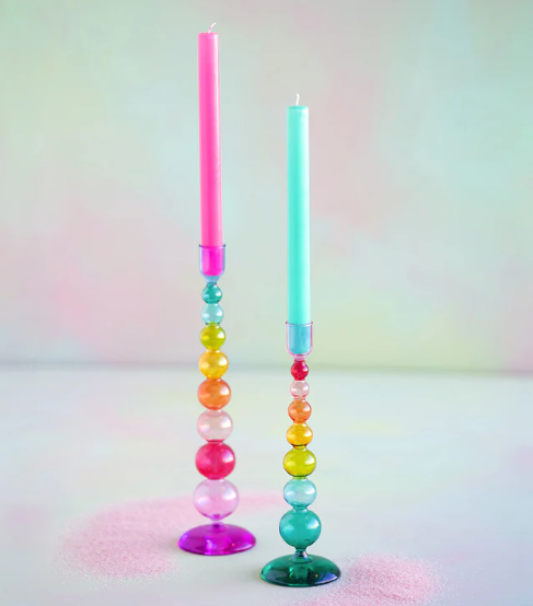 Rainbow Finial Candle Holder Tall