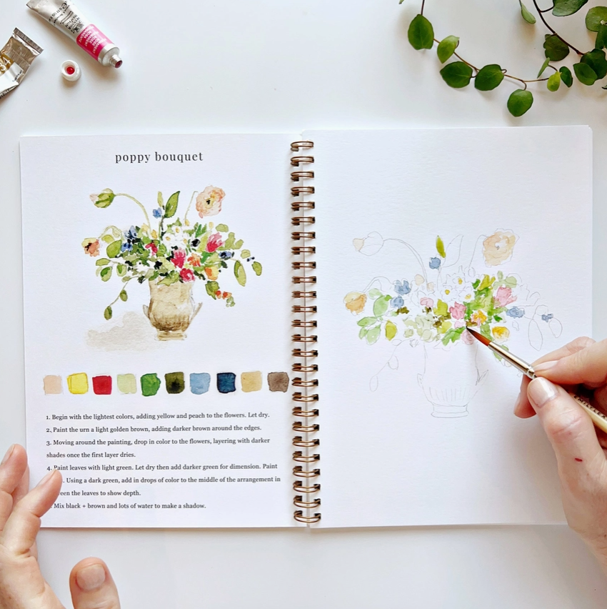 Bouquet Watercolor Workbook