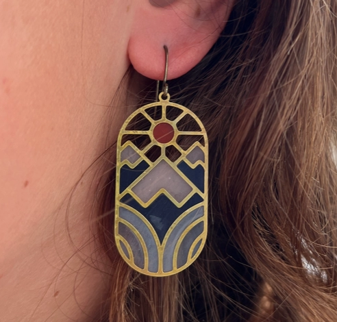 Wild Lupine Folkcraft Earrings