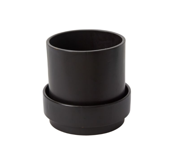 Medium Claxton Pot with Saucer - Black