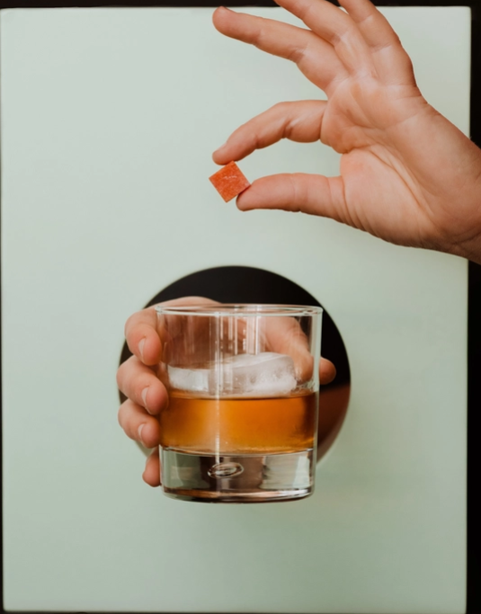 Old Fashioned Bitters Infused Cocktail Cubes