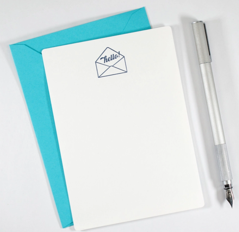 Note Card Set "Hello!" Navy