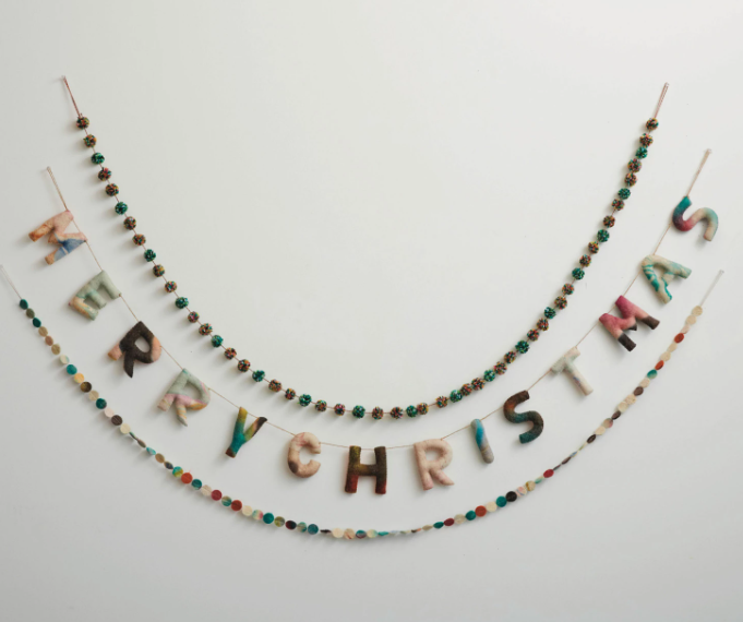 Wool Felt Pom Pom Garland