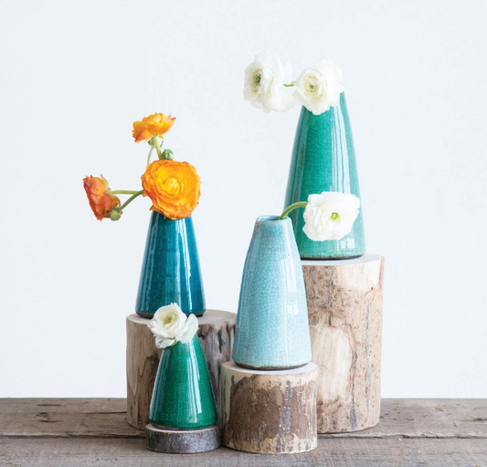 Shades of Blue Bud Vases