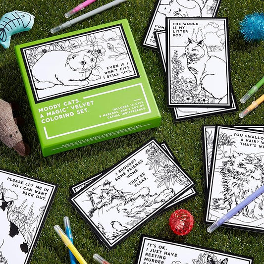 Moody Cats Velvet Coloring Set